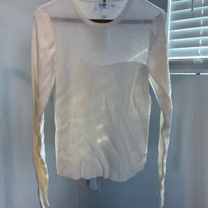 Bluivy Ivory Long Sleeve Ribbed Top